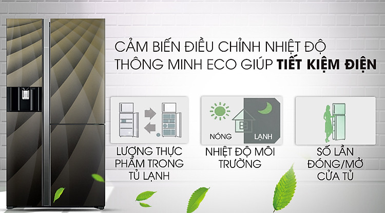 cảm biến Eco - Tủ lạnh Hitachi Inverter 569 lít R-FM800XAGGV9X (DIA)