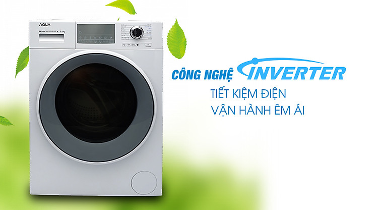 Tiết kiệm điện nhờ có công nghệ Inverter - Máy giặt Aqua Inverter 9.5 kg AQD-D950E W