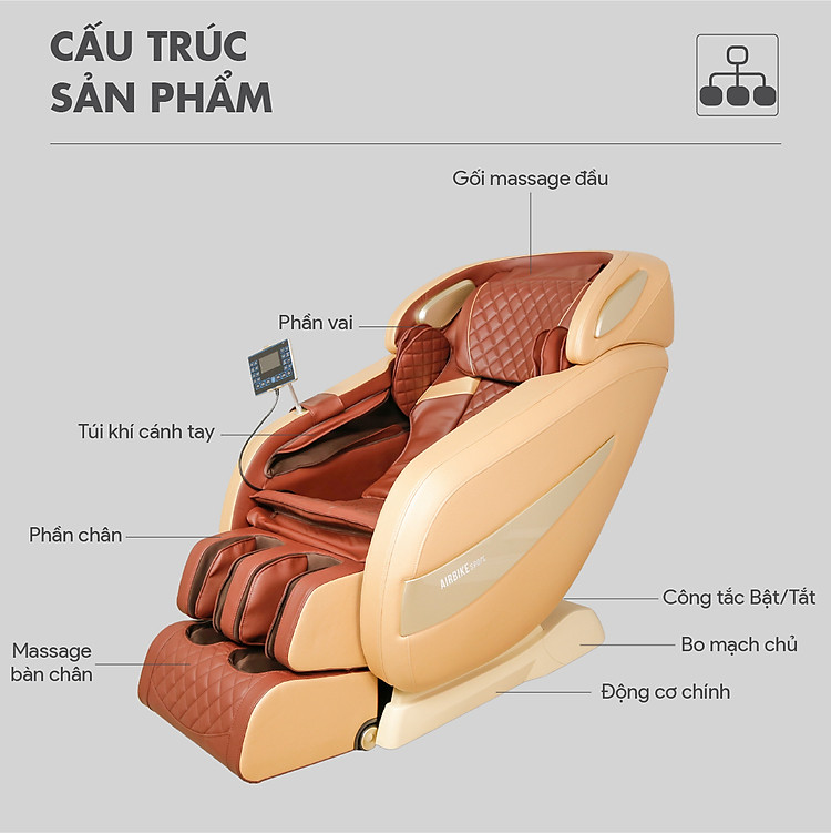 ghế massage cao cấp airbike mk327 - hàng chính hãng 11