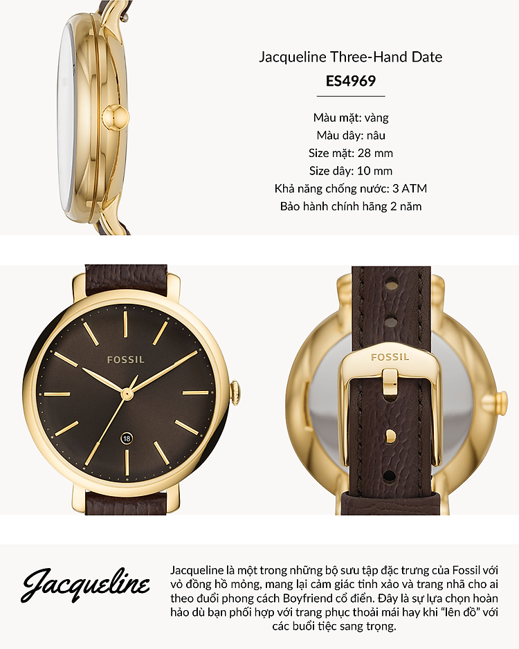 Đồng hồ nữ Fossil Jacqueline Three-Hand 