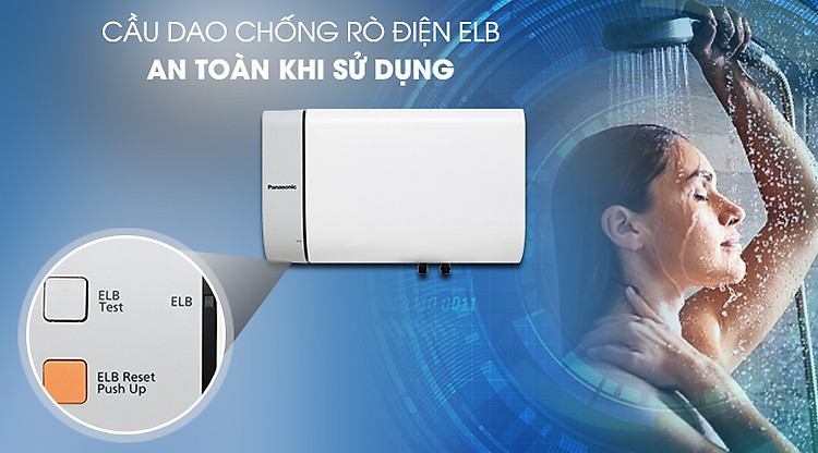 Cầu dao chống rò điện ELB - Bình nước nóng Panasonic DH-20HAM 20 Lít