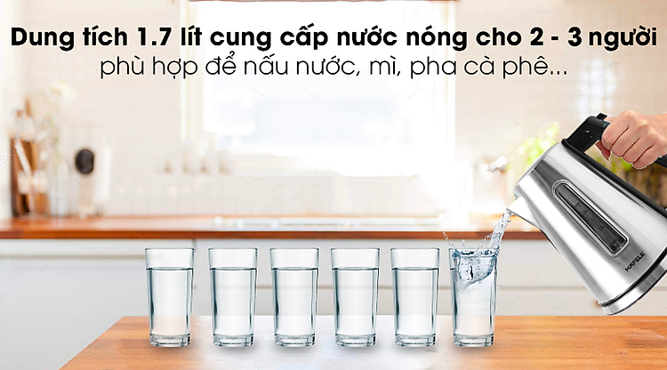 Bình đun siêu tốc Hafele T-907B 1,7L - Dung tích