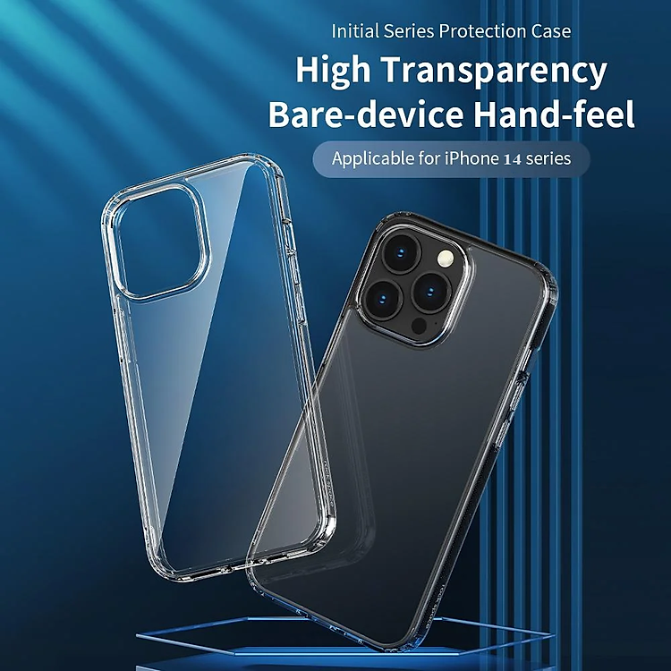 Ốp lưng chống sốc trong suốt cho iPhone 14 / 14 Plus / 14 Pro / 14 Pro Max hiệu Rock Protective Case