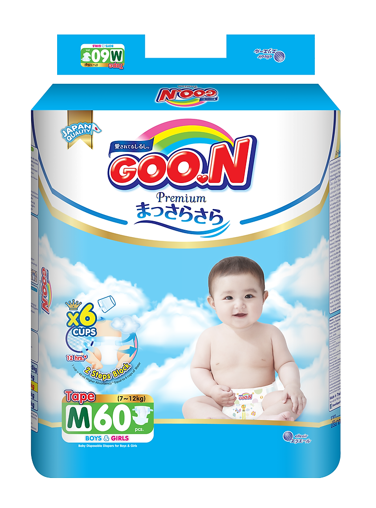 Tã dán Goon Premium size M 60 miếng