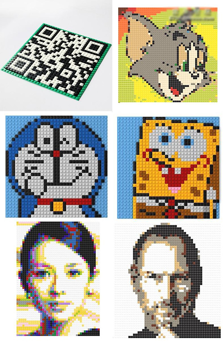 32x32 Dots Isometric Pixel Art Bricks 1x1 Mini Square Building Blocks Wall  portraits DIY Home Decoration Compatible With L*goeLY