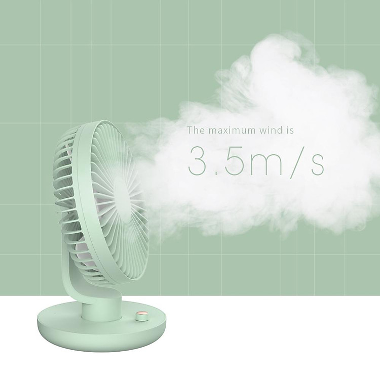 Xiaomi Uareliffe Quạt để bàn mini USB có thể sạc lại Thích hợp cho mùa hè Ngoài trời Điều chỉnh tốc độ lắc của đầu quạt