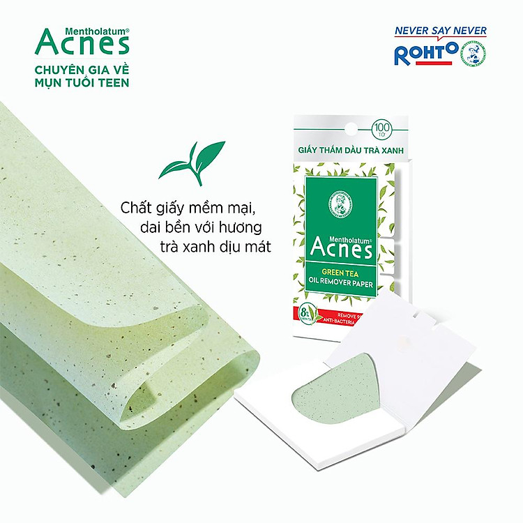 Acnes Green Tea Oil Remover Paper 100 pcs
