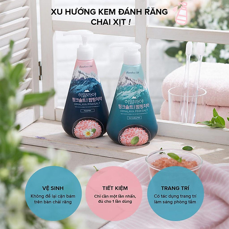 Bamboo Salt Himalaya Pinksalt Floral Mint Pumping Toothpaste
