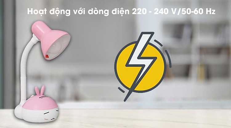 Đèn bàn Sunhouse SHE-16LED-A6 - Hoạt động với dòng điện 220 - 240 V/50-60 Hz an toàn