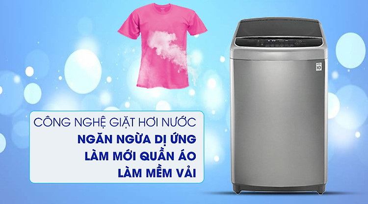 Giặt hơi nước diệt khuẩn, giảm nhăn, bảo vệ sức khỏe - Máy giặt LG Inverter 11 kg TH2111SSAL Giặt hơi nước diệt khuẩn, giảm nhăn, bảo vệ sức khỏe - Máy giặt LG Inverter 11 kg TH2111SSAL
