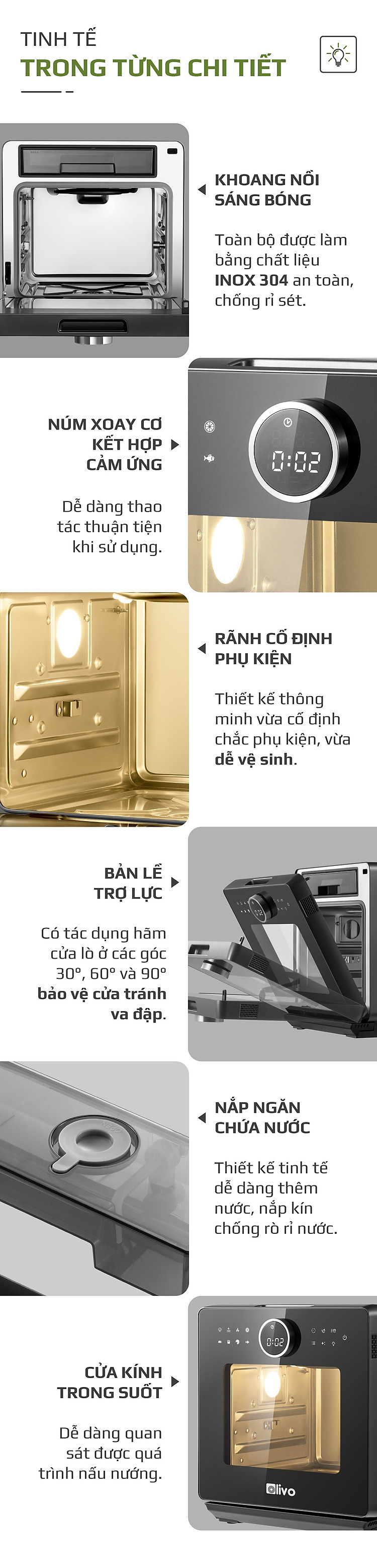 Nồi Chiên Hơi Nước Olivo SF16 Pro Thương Hiệu Mỹ Cao Cấp Gồm 56 Chức Năng Làm Bít Tết Hấp Nướng Hâm Nóng Đa Năng Dung Tích 16 Lít Công Suất 2800 W - Hàng Chính Hãng
