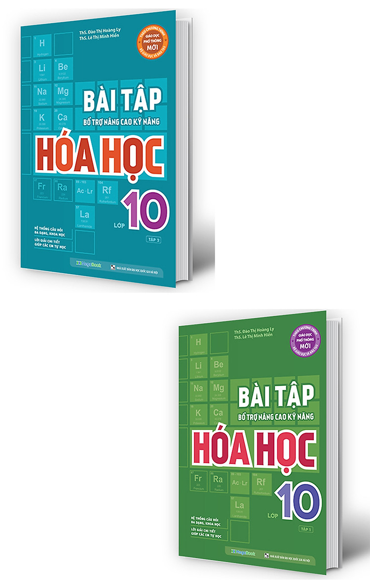 Combo Bài Tập Bổ Trợ Nâng Cao Kỹ Năng Hóa Học Lớp 10 - Tập 1 + Tập 2 (Bộ 2 Cuốn)