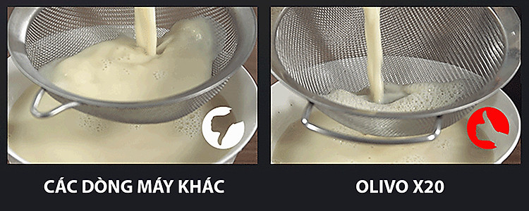 máy làm sữa hạt olivo x20 giá rẻ đánh nguyên liệu đều và mịn hơn các dòng máy khác