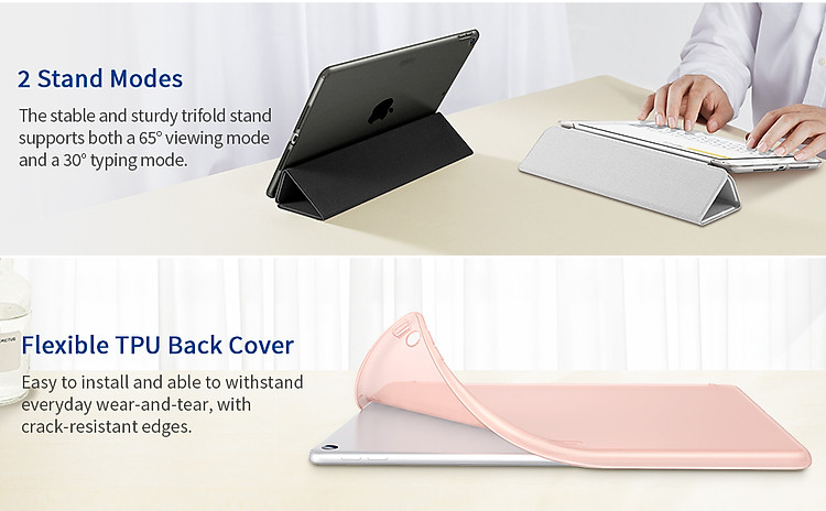 Bao da dành cho iPad Gen 9 10.2 inch 2021 ESR Rebound Slim Smart Case - Hàng Nhập Khẩu