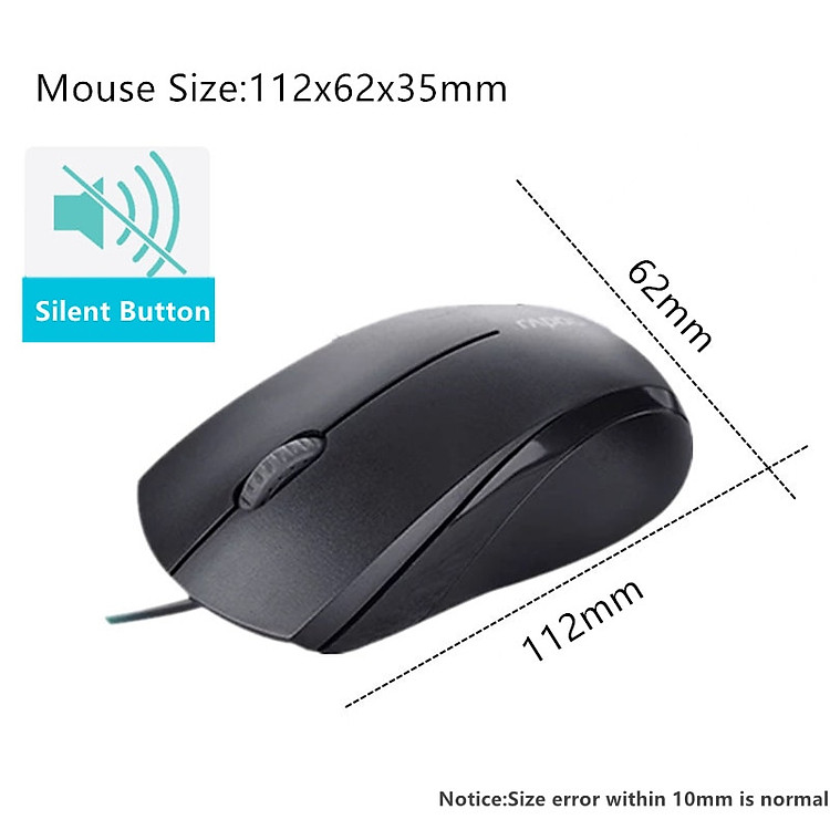 High-Quality-Rapoo-Wired-Silent-Mouse-1000DPI-Optical-USB-Gaming-Mouse-for-Macbook-Laptop-Computer