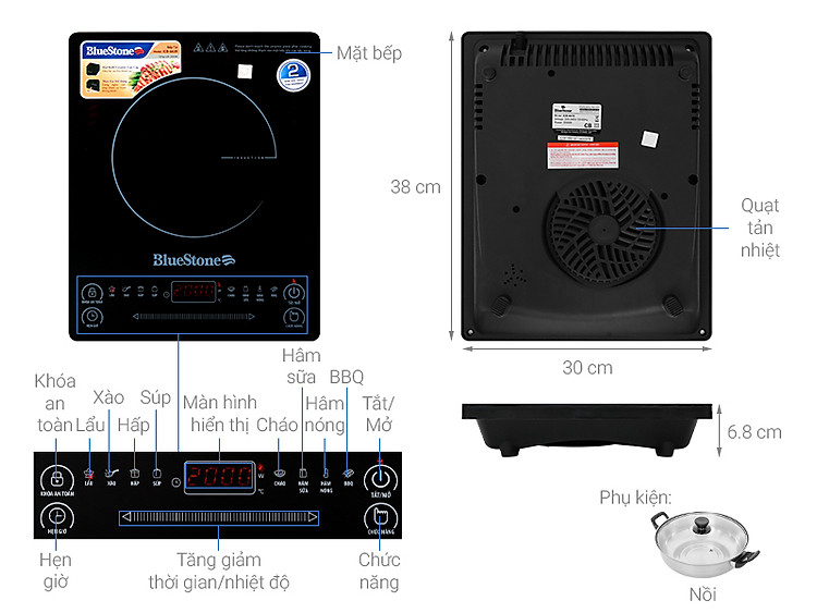 Thông số kỹ thuật Bếp từ BlueStone ICB-6619