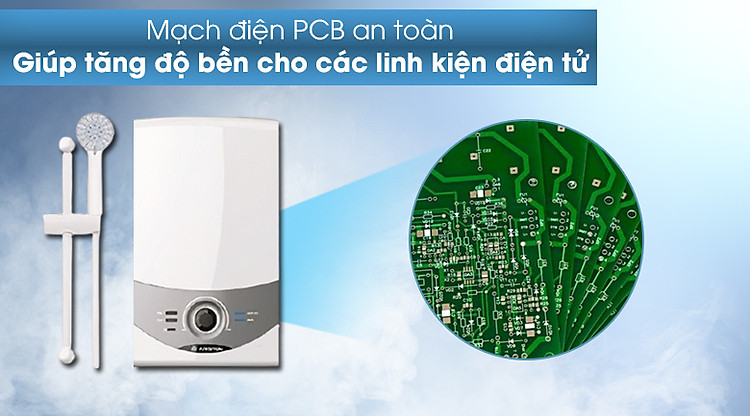 Máy nước nóng Ariston AURES SM45PE SBS VN 4500W  - Mạch điện PCB được bảo vệ an toàn