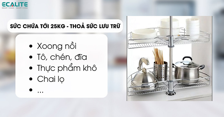 sức chứa mâm xoay tới 25kg