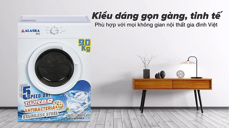 Máy sấy thông hơi Alaska 9 kg S90 - Thiết kế