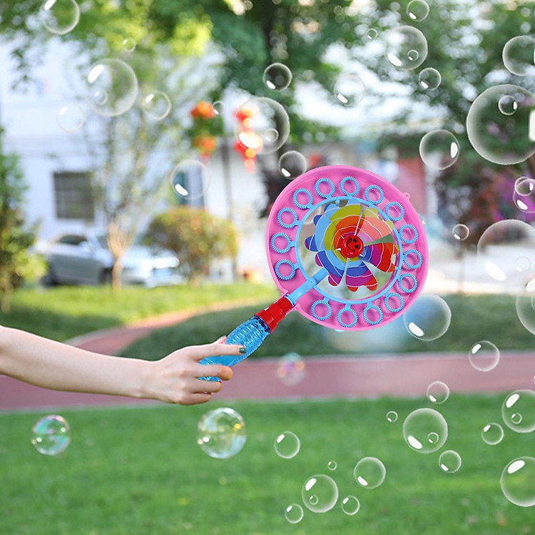 Windmill Bubble Blower Pinwheel Bubble Wand Spinner Bubble Maker - W