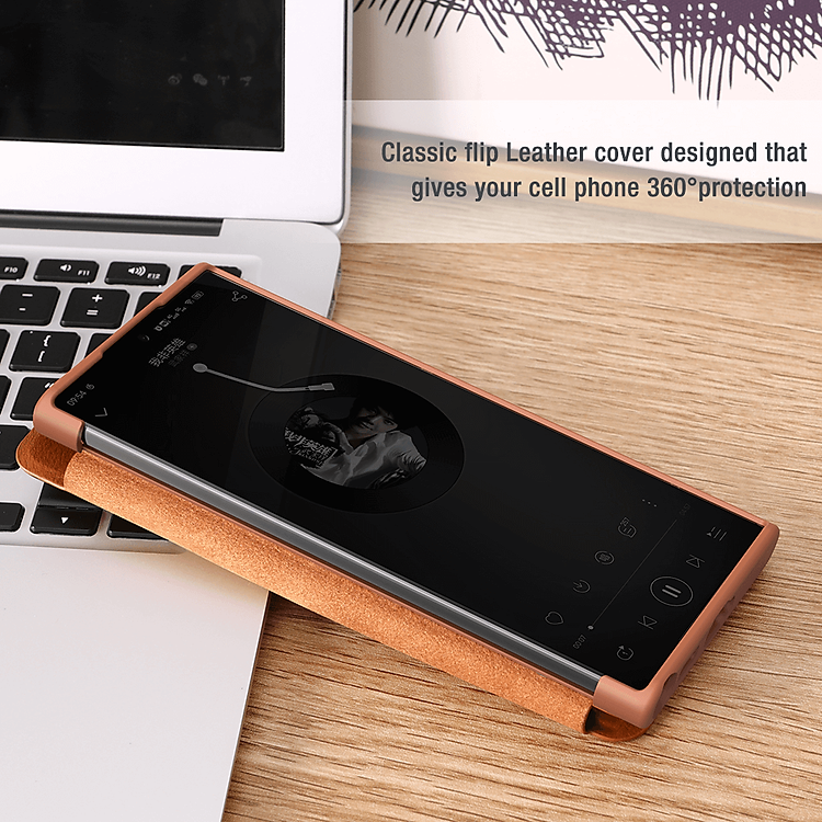 Case bao da leather chống sốc cho Samsung Galaxy S22 Ultra hiệu Nillkin Qin Pro trang bị nắp bảo vệ Camera (Chất liệu da cao cấp, có ngăn đựng thẻ, mặt da siêu mềm mịn) - hàng nhập khẩu