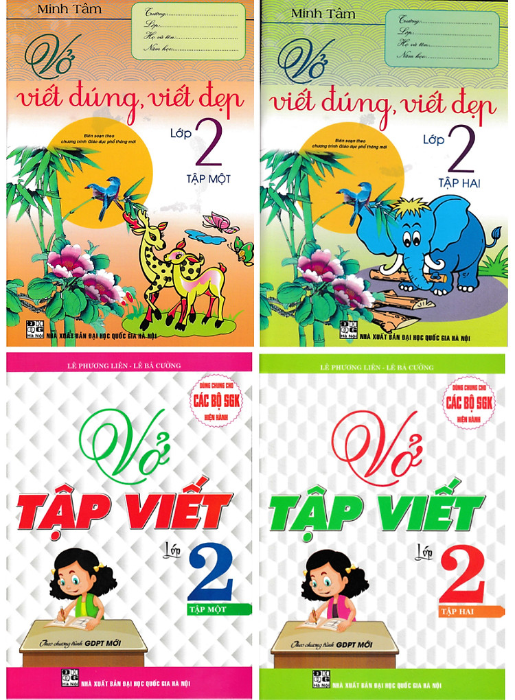 Combo Vở Viết Đúng, Viết Đẹp Lớp 2 + Vở Tập Viết Lớp 2 (Theo Chương Trình Giáo Dục Phổ Thông Mới) (Bộ 2 Cuốn)