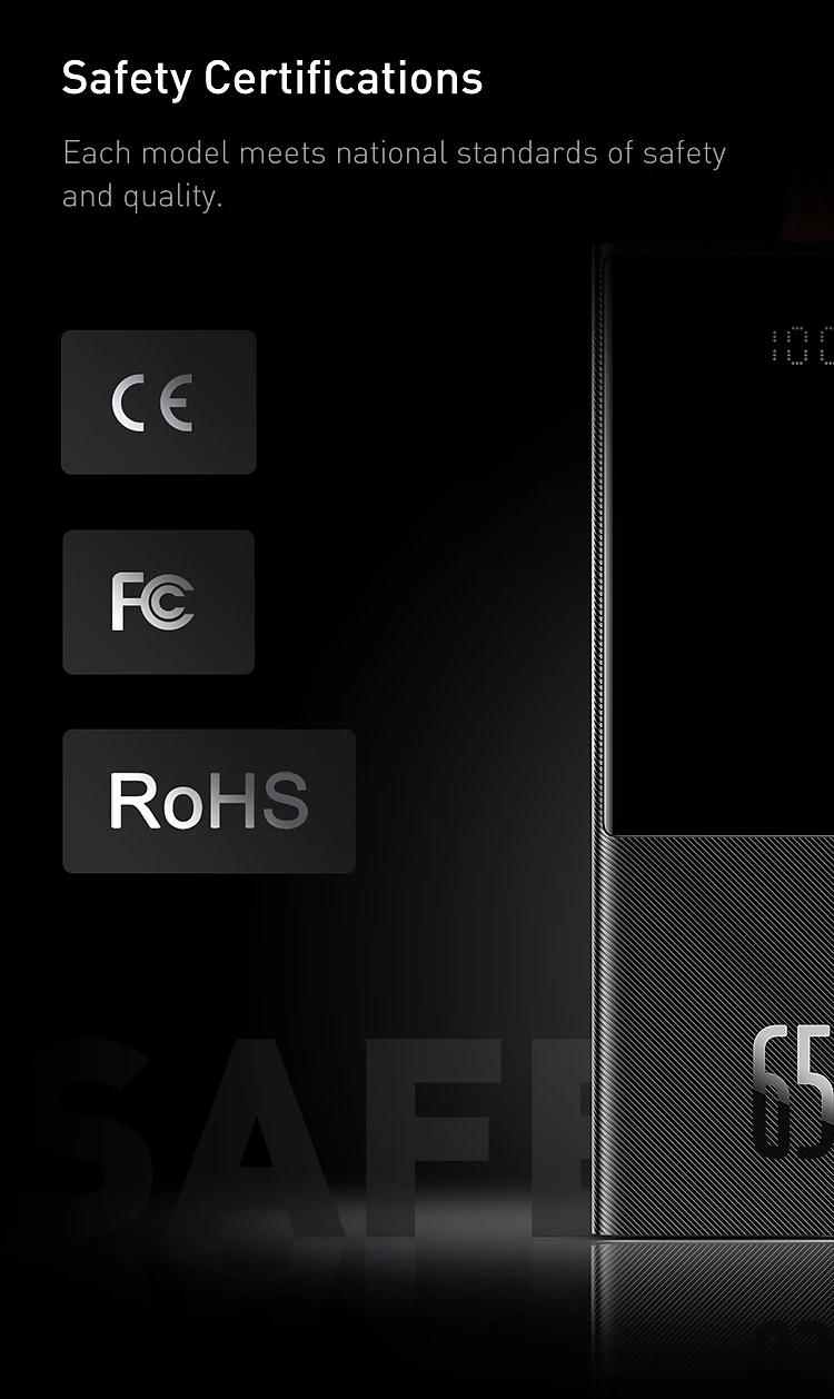 Baseus 65W 74Wh 20000mAh Power Bank External Battery Power Supply With USB-C PD QC4.0+ QC3.0 USB-A * 2 Support PPS AFC FCP SCP Fast Charging For iPhone 12 Pro Max for Samsung Galaxy S21 Note S20 ultra Huawei Mate40 P50 OnePlus 9 Pro