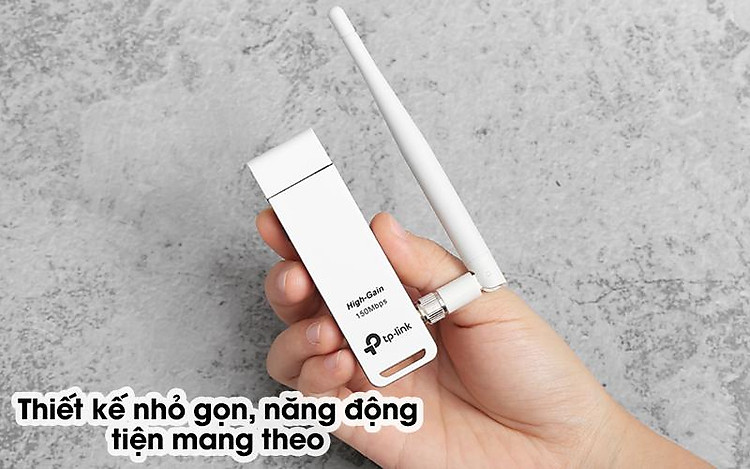 USB Wifi 150Mbps TP-Link TL-WN722N Trắng - Thiết kế gọn nhẹ, tinh tế