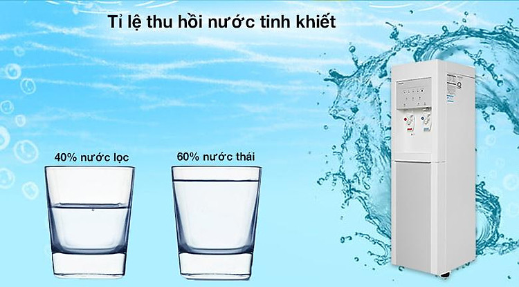 Tỉ lệ lọc thải - Máy lọc nước RO nóng lạnh ChungHo CHP-3800ST1 4 lõi