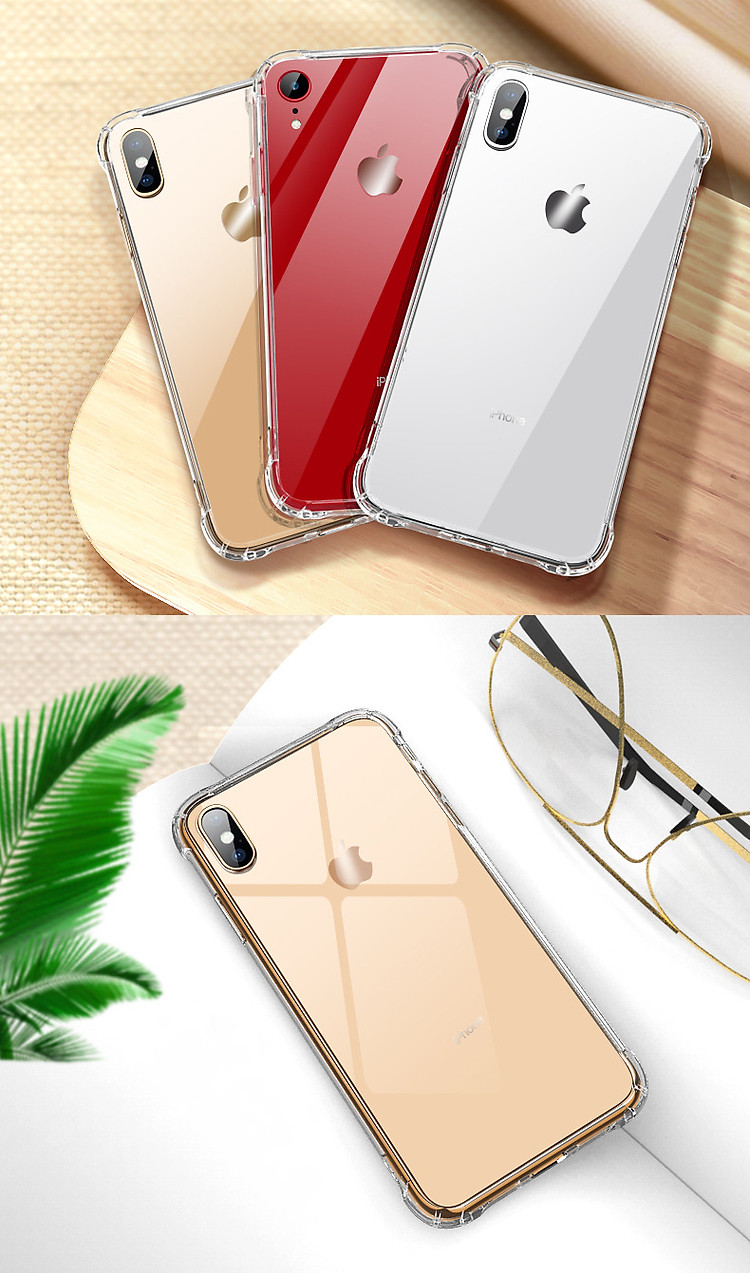Ốp Hybrid Viền TPU Mặt Kính Cường Lực Leeu Design dành cho iPhone Xs Max _ Hàng Nhập Khẩu
