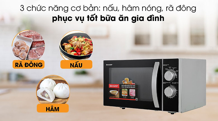 2 chế độ nấu - Lò vi sóng R-31A2VN-S 23 lít