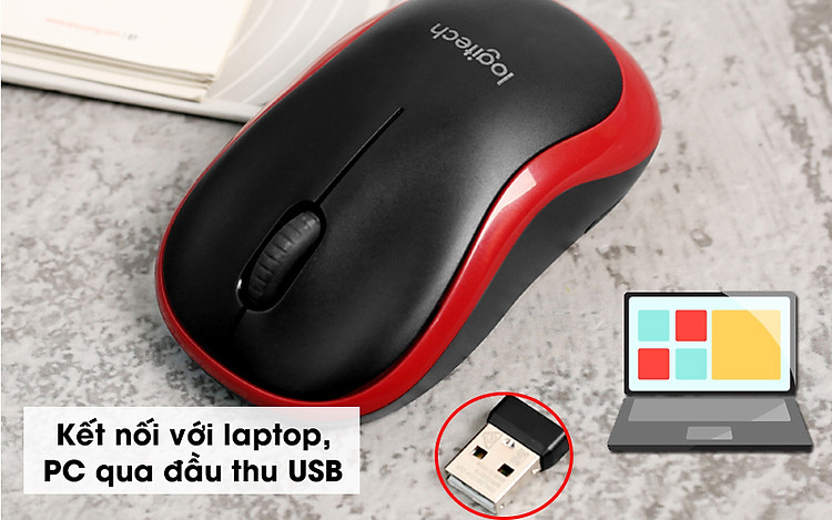 Chuột không dây Logitech M185 - Chuột không dây sử dụng không vướng víu