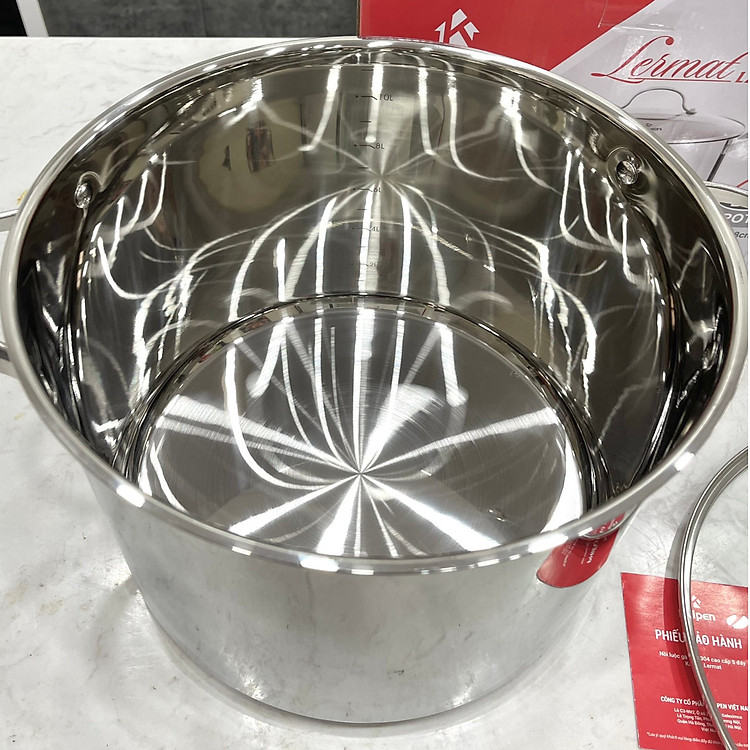 Nồi luộc gà inox 304 cao cấp 5 đáy Kalpen Lermat 28cm