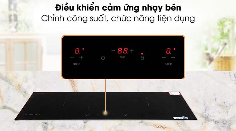 Dễ dàng sử dụng - Bếp điện từ đôi Malloca MH-02I N