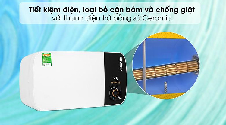 Bình nước nóng Atlantic Neo Max SWH 20H M-2 823017 với thanh điện trở ceramic an toàn tuyệt đối