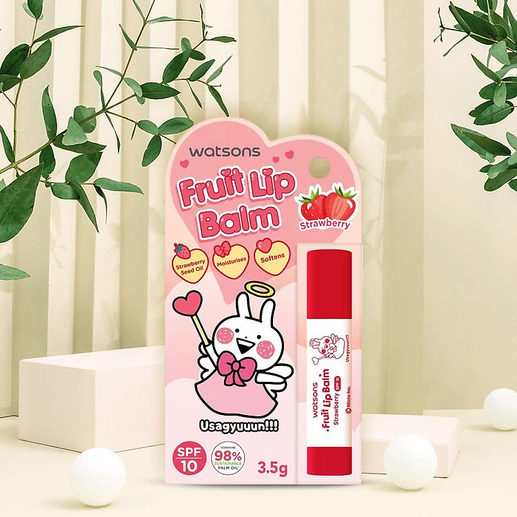 Watsons Fruit Lip Balm Strawberry SPF10 3.5g Usagyuuuun - 2
