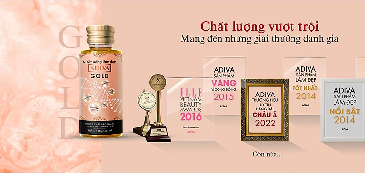 2 hộp nước uống làm đẹp collagen adiva gold 14 lọ hộp tặng 1 sữa tắm 7