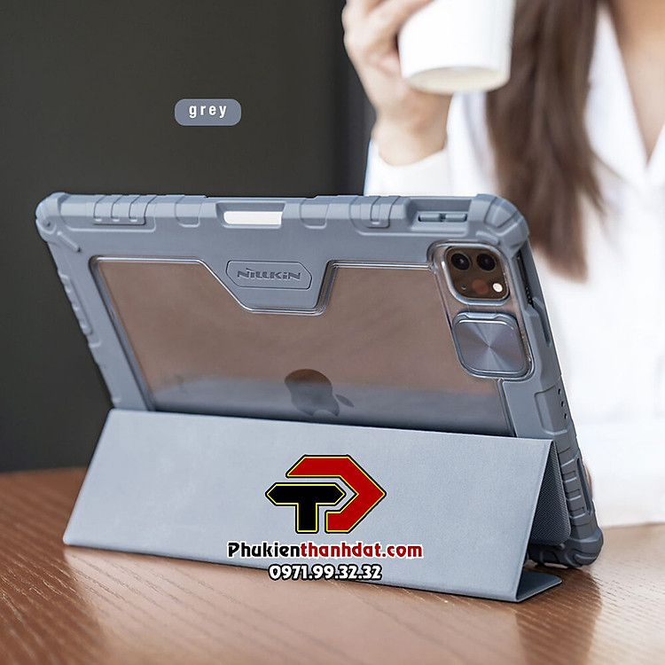 Bao da iPad Pro 11 2022 M2 chính hãng Nillkin Bumper có ngăn đựng bút