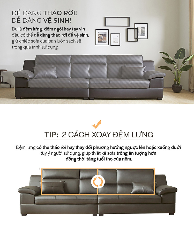 sf315 - ghế sofa da thật 4 chỗ ngồi kèm đôn không tay 17