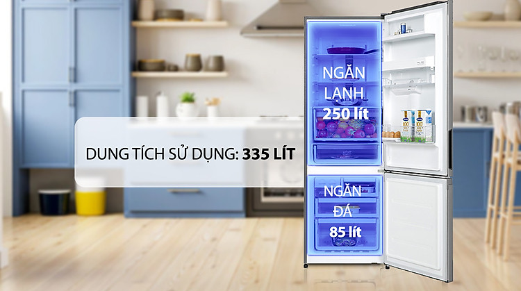 Tủ lạnh Electrolux Inverter 335 Lít EBB3742K-A - Ngăn đá và ngăn lạnh