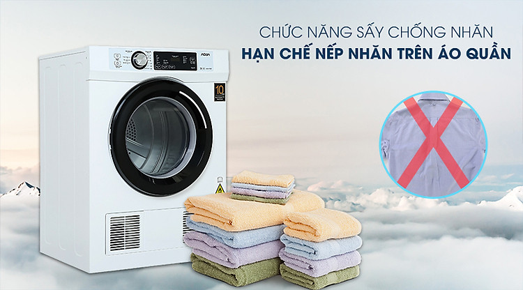 Máy sấy Aqua 7 KG AQH-V700FW -  sấy chống nhăn