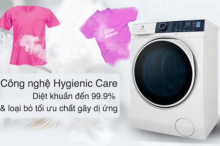 Công nghệ giặt hơi nước Hygienic Care-Máy giặt sấy Electrolux Inverter 9 kg EWW9024P5WB lồng ngang