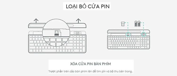 Bàn phím Logitech K580 Slim Multi device - Bluetooth, USB Unifying, Kết nối đa thiết bị - Hàng Chính Hãng - Bảo Hành 12 Tháng [Lỗi 1 đổi 1]
