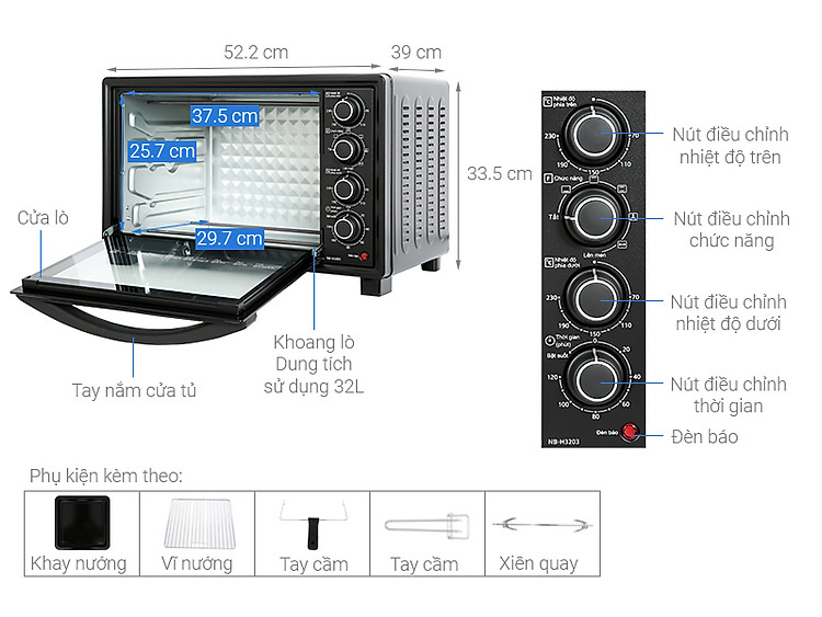 Lò nướng Panasonic NB-H3203KRA 32 lít