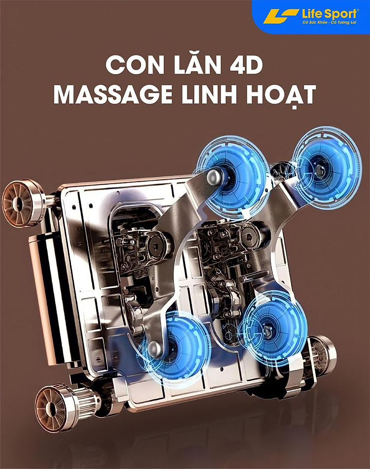 Ghế massage LifeSport LS-911 Con lăn 4D massage linh hoạt