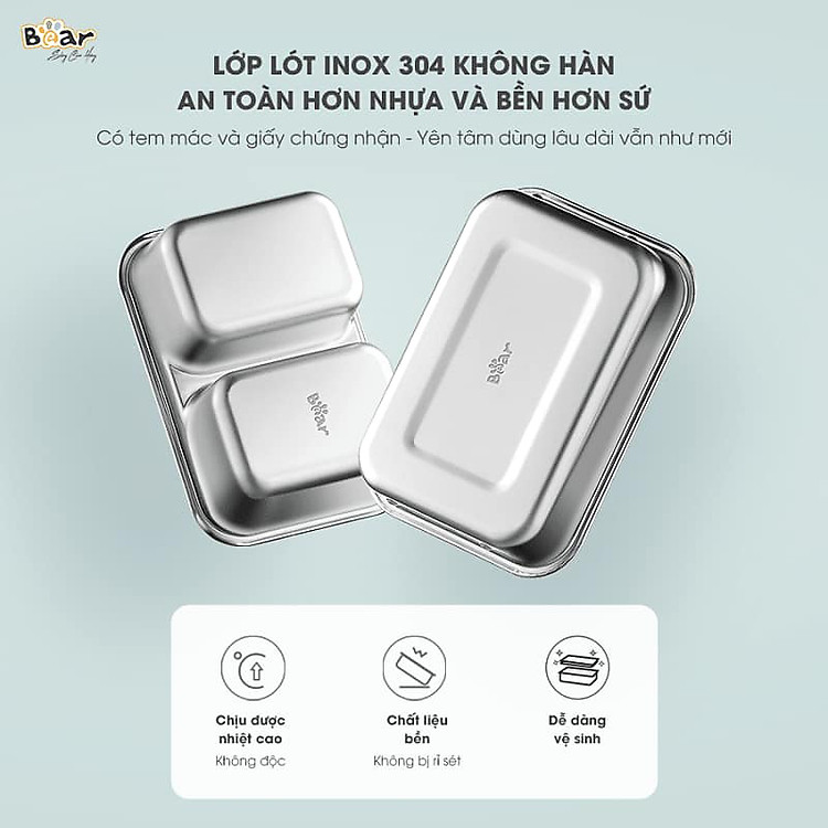 Hộp cơm điện Bear SB-HC12L - Hàng chính hãng