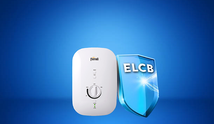 Máy nước nóng Ferroli Divo SPK 4.5S Trắng sở hữu chức năng chống giật ELCB an toàn tuyệt đối