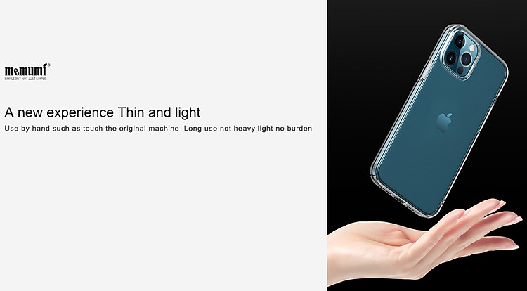 Ốp lưng cho iPhone 12 Pro Max (6.7 inch) chống sốc siêu mỏng 1mm Hiệu Memumi Glitter Độ trong tuyệt đối, chống trầy xước, chống ố vàng, tản nhiệt tốt - hàng nhập khẩu