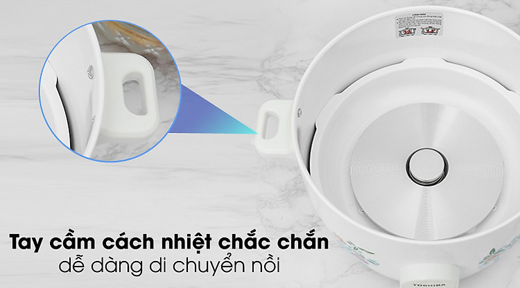 Tay cầm chắc chắn - Nồi cơm nắp rời Toshiba RC-18MH1PV(W) 1.8 lít Tay cầm chắc chắn - Nồi cơm nắp rời Toshiba RC-18MH1PV(W) 1.8 lít
