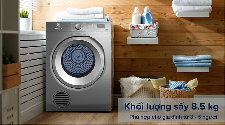 Máy sấy thông hơi Electrolux 8.5 kg EDS854N3SB - Khối lượng sấy 8.5 kg